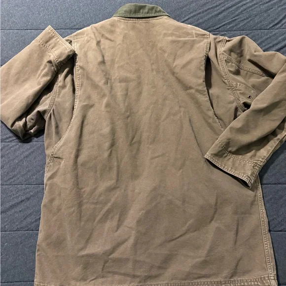 L.L. Bean Brown Canvas Field Coat With Corduroy Collar and Removable Lining - Picture 3 of 11